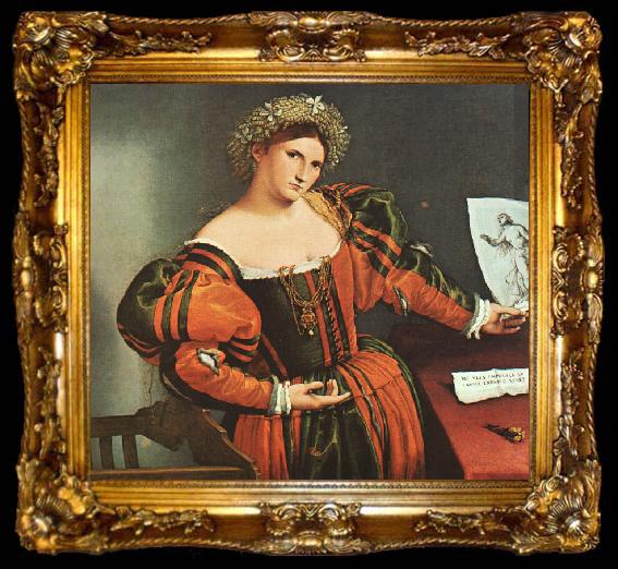 framed  Lorenzo Lotto A Lady as Lucretia, ta009-2